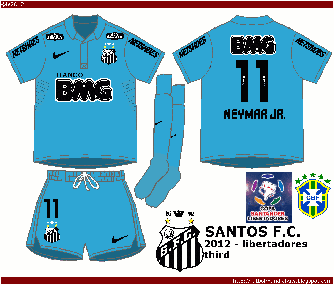 Fútbol Mundial Kits - Uruguay: Santos F. C. 2012 - (
