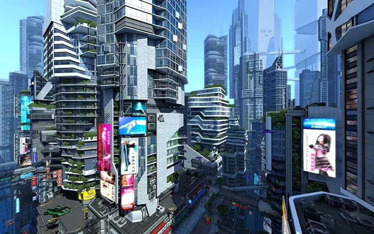 Futuristic City 3D Screensaver y Animado Wallpaper » New Web Star