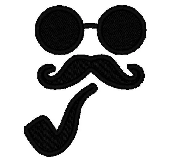 Gafas y bigote bigote pipa silueta APPLIQUE. por DChaseDesigns Gafas y bigote bigote pipa silueta APPLIQUE. por DChaseDesigns