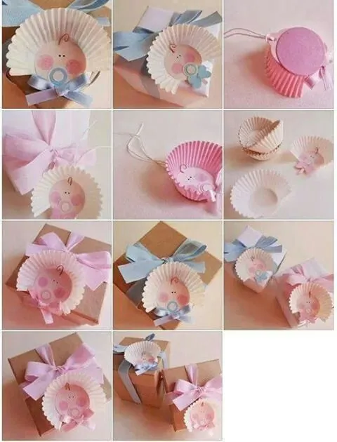 Gafetes con bases para cup cakes | Baby Shower | Pinterest | Cup ...
