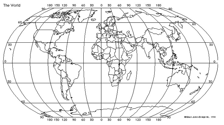 Planisferio politico coordenadas geograficas - Imagui