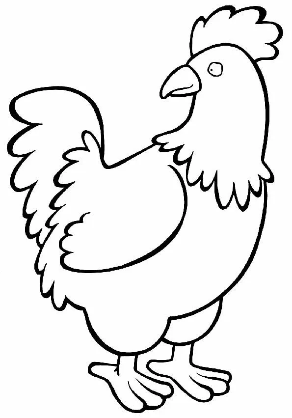 Gallo de corral para colorear. Teby y Tib - Portal Infantil Gallo de corral para colorear. Teby y Tib - Portal Infantil