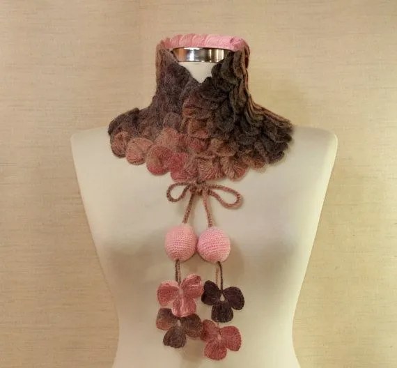 Bufanda con flores a crochet - Imagui