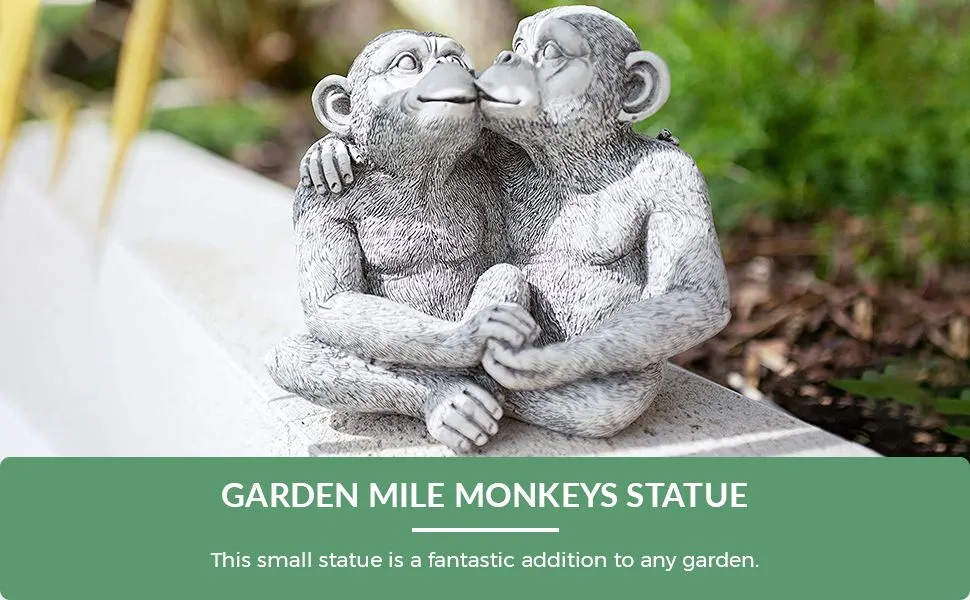 Garden Mile® Estatua de jardín con Efecto de Piedra y Monos besándose |  Adorno de Estanque de chimpancé para humedecer | Esculturas de Resina para  el jardín : Amazon.es: Jardín