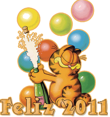 Garfield Feliz año nuevo Imagenes con brillos | Aires de Fiesta