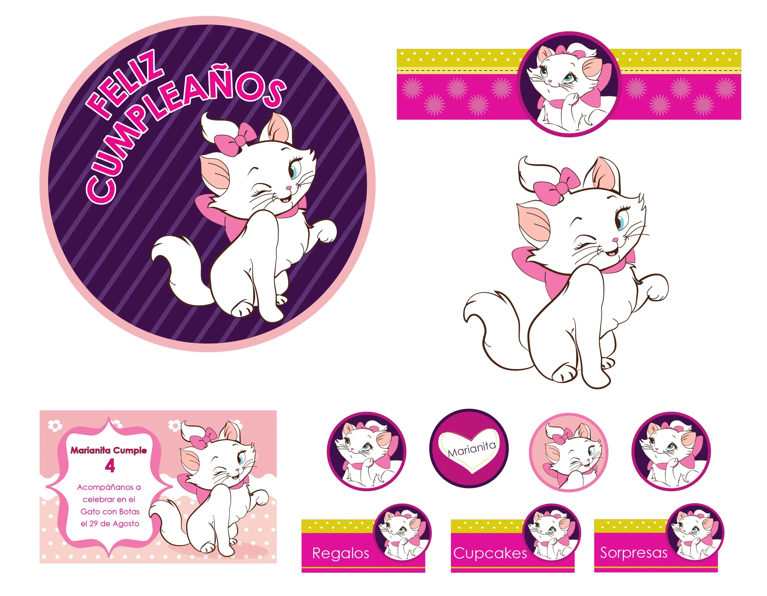 Cumpleaños con la gata Marie | Linuras Diseño Cumpleaños con la gata Marie | Linuras Diseño