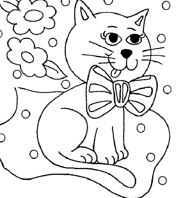Dibujos de gatos y gatitos. Dibujos infantiles de gatos para colorear.