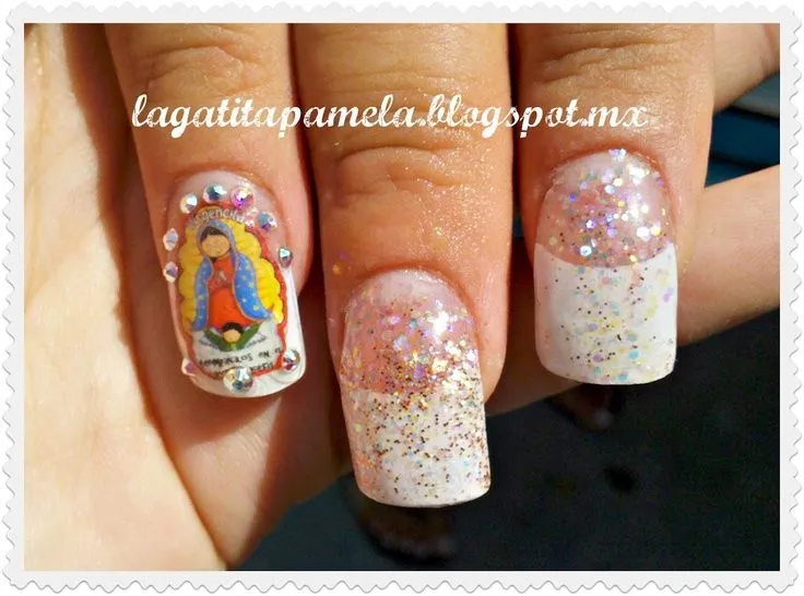 Gatita's nail art: Virgencita de Guadalupe en Uña Acrilica | Uñas ...