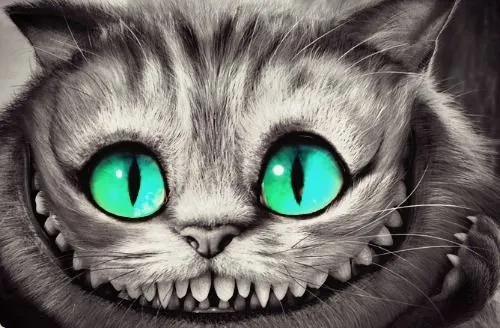 Gato sonriente alicia en el país de lás maravillas - Imagui