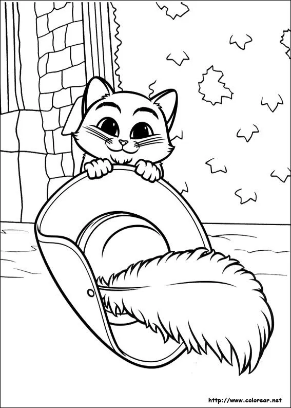 Dibujo de el gato con botas - Imagui