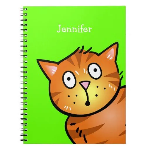 Gato rojo lindo del dibujo animado - cuaderno de Zazzle. Gato rojo lindo del dibujo animado - cuaderno de Zazzle.
