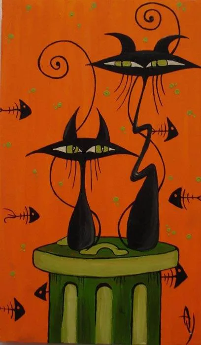 Pinturas de gatos - Imagui