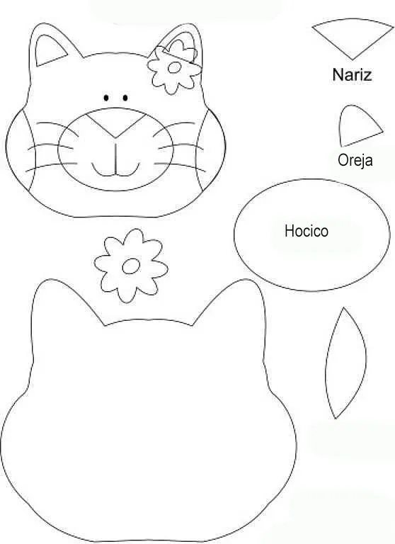Moldes de goma eva gatos - Imagui