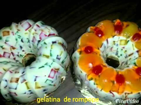 Gelatina decoradas con frutas - YouTube