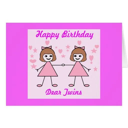 Gemelos del chica, feliz cumpleaños felicitacion de Zazzle. Gemelos del chica, feliz cumpleaños felicitacion de Zazzle.
