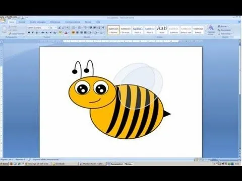 como generar una abeja con formas en word - YouTube