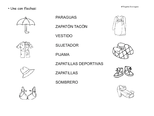 Imágenes de prendas de vestir en inglés y español - Imagui