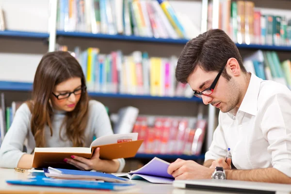 gente estudiando juntos en una biblioteca — Foto stock ...