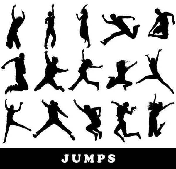La gente saltaba silueta, imagen vectorial - 365PSD.com