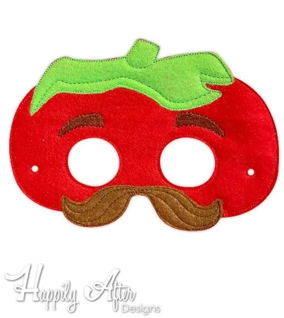 Gentleman Tomato Mask Embroidery Design máscara de tomate bordado a máquina  máscara ITH en la máscara de aro máscara bordada 5x7 6x10 bigote - Etsy  México