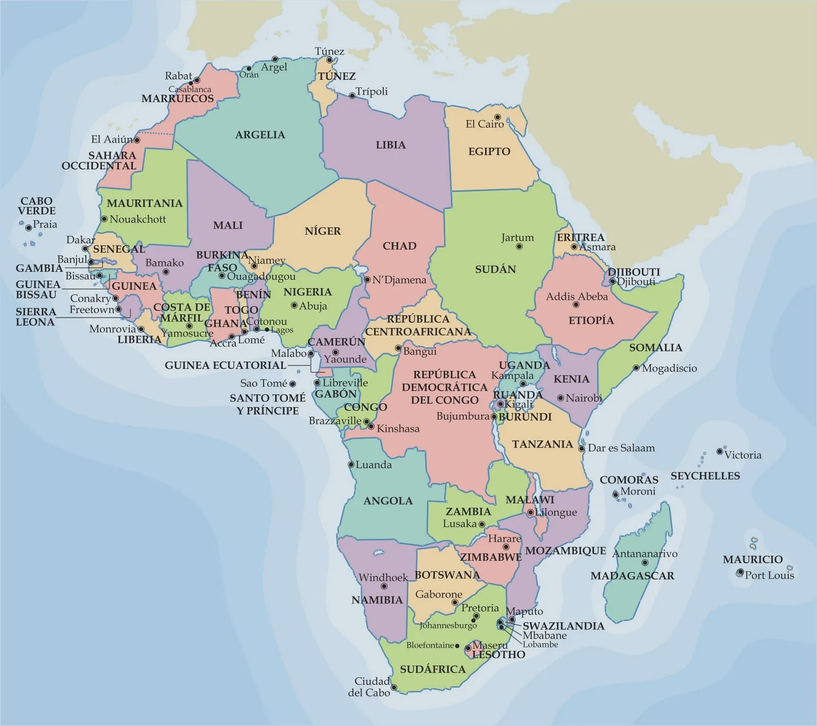 Geografía 3ºESO: Physical and political map of Africa