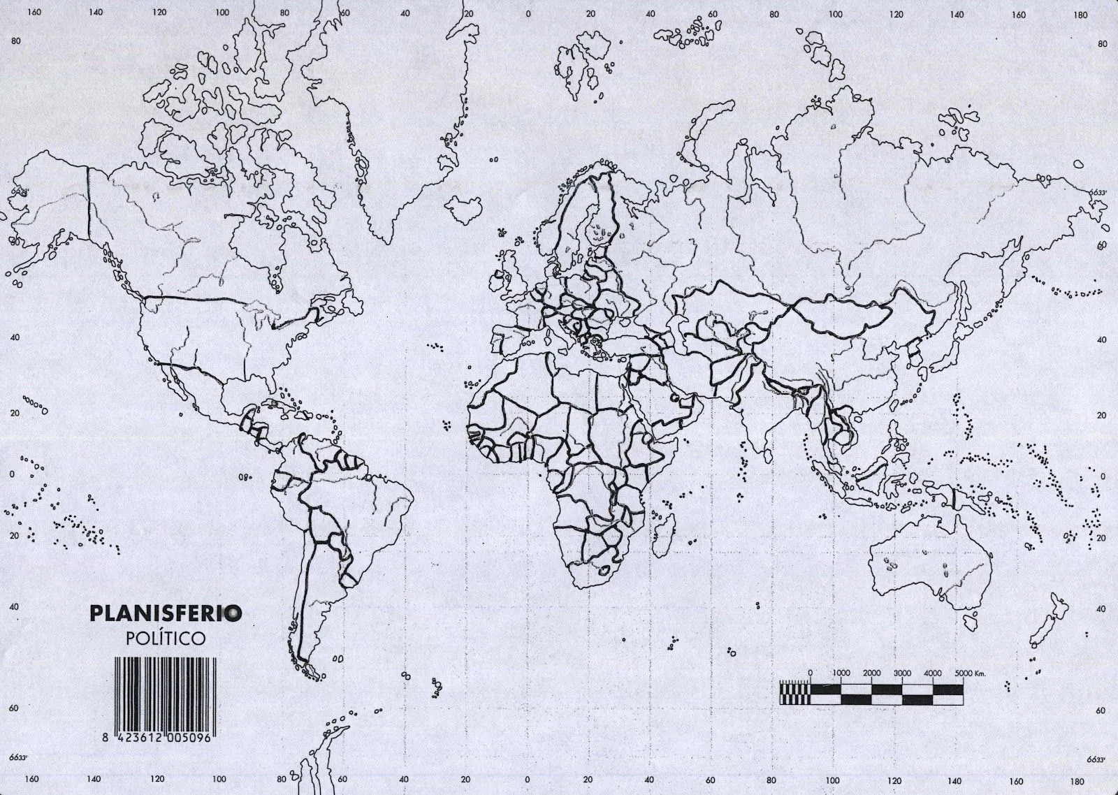 Geografía Alarcos 3ºA: Mapa mundi político mudo para coordenadas ...