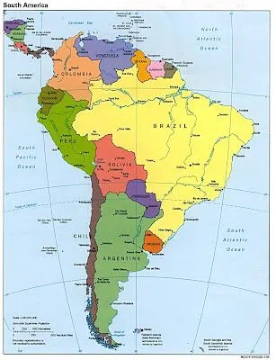 GEOGRAFÍA - MAPA POLÍTICO DE AMÉRICA DEL SUR. : FICHAS PARA NIÑOS