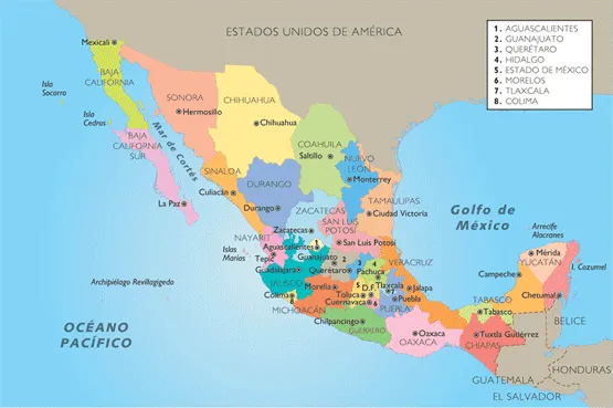 De mapas con division politica Mexico - Imagui