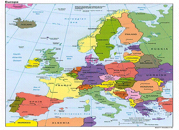 Mapa de europa con division politica y nombres - Imagui
