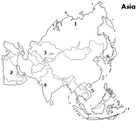 Geografia e tal: Mapa com a divisão regional da Ásia