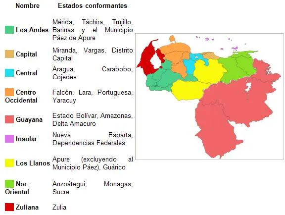 Mapas de venezuela con sus estados y capitales para colorear - Imagui