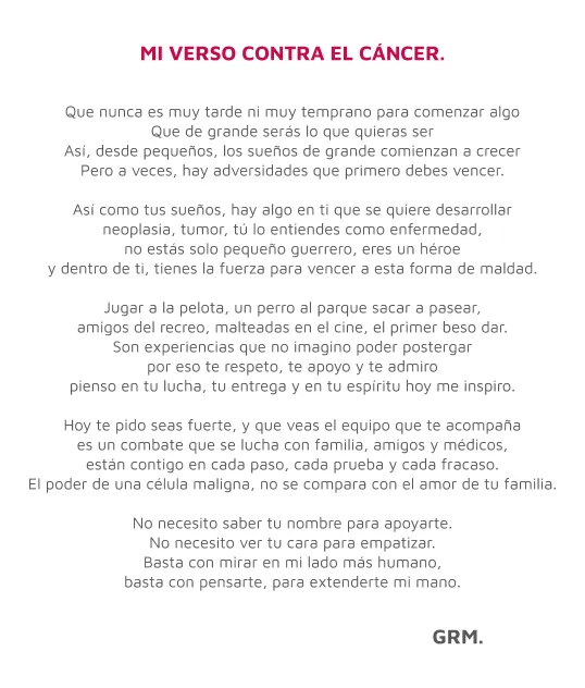 Germán Rivera escribe poemas personalizados para ayudar a niños con cáncer  • VUELA Fundación