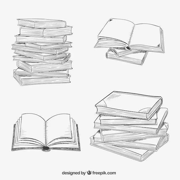 Gestapelte Bücher in Hand gezeichnet Stil | Download der ...