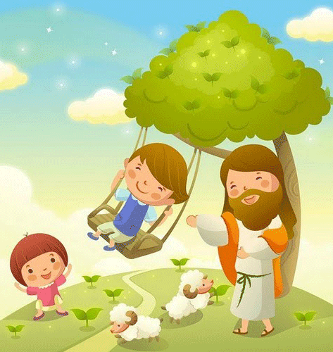 Gifs religiosos: Imágenes de Jesús con los niños
