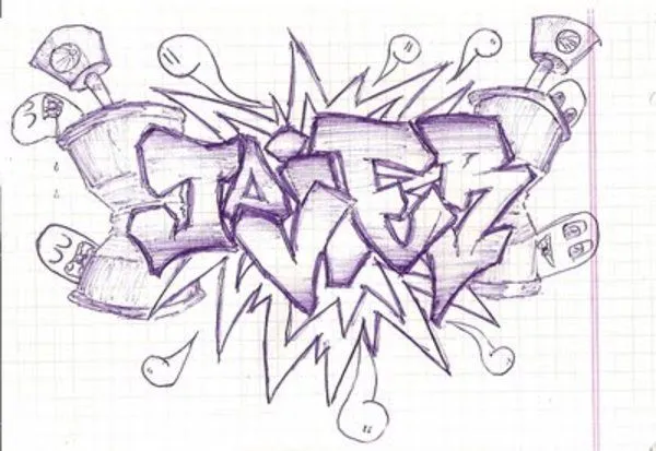 Graffitis de Nombres JAVIEB on Paper || Graffiti Tutorial