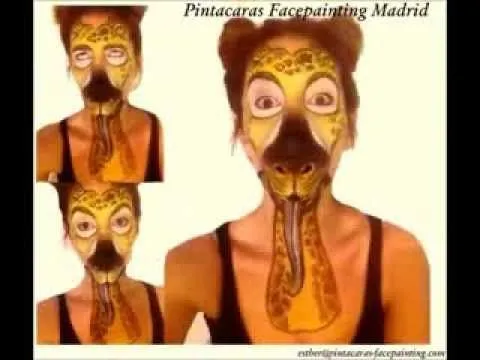 Giraffe facepainting - Maquillaje de Jirafa- - YouTube