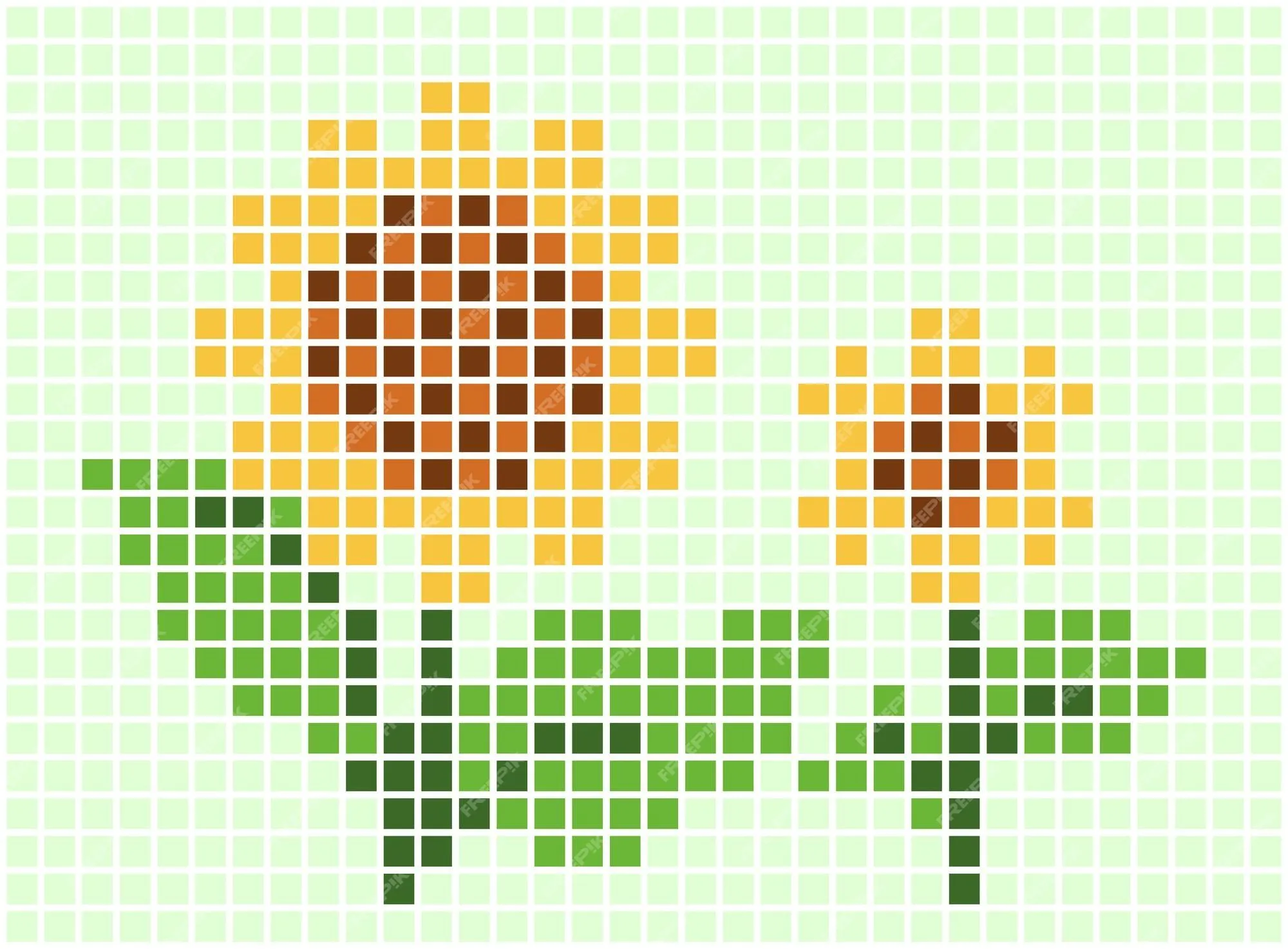 Girasol en pixel art mosaic un píxel aislado de girasol para mosaico o  patrón de punto de cruz | Vector Premium