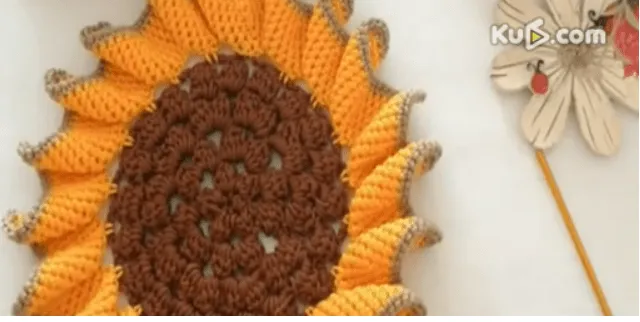 Como hacer un Girasol Posavasos de Crochet - Patrones Crochet