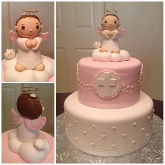 Girl Baptism or Christening Cake. Torta o pastel para bautizo de ...