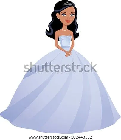 Girl Wearing Princess Ballgown Ilustración vectorial en stock ...