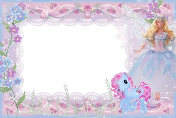 Girls Kids Transparent Frame with Barbie and Pony | FRAMES ...