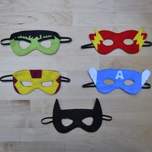 Globers Máscaras de superhéroes en fieltro para niños. Cumpleaños ...