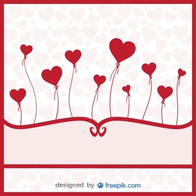 Globos corazones vector - tarjeta de amor | Descargar Vectores gratis