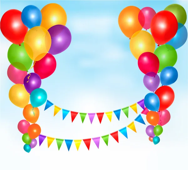 globos de cumpleaños marco de composición con espacio para su ...