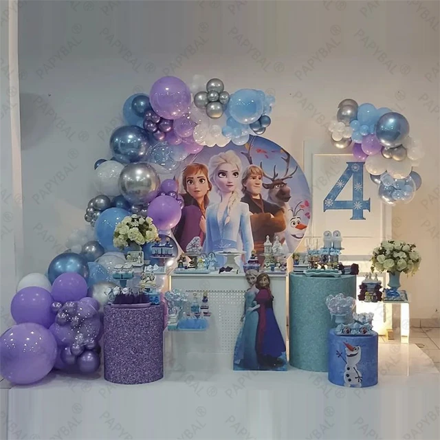 Globos de fiesta con temática de Frozen de Disney para niños, Kit de  guirnalda de arco de papel de aluminio con número azul, suministros de  Decoración de cumpleaños, 40 pulgadas, 136, piezas - AliExpress