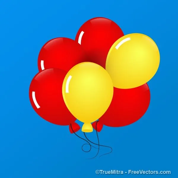Cinco globos flotando en el cielo azul | Descargar Vectores gratis