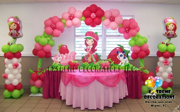 Strawberry shortcake decoration | Strawberry birthday party ...