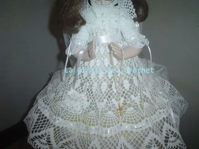 Vestido de primera comunión tejido a crochet - Imagui