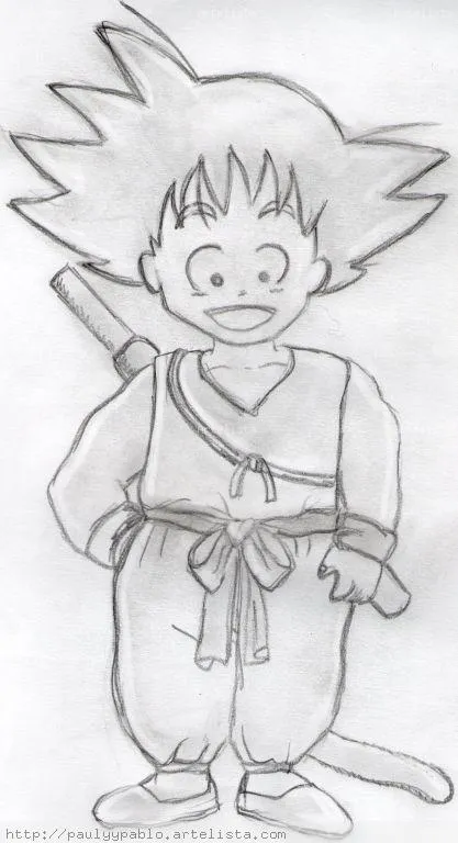 Goku a lapiz facil - Imagui