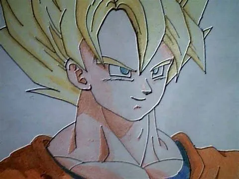Goku para colorear facil ssj dios - Imagui